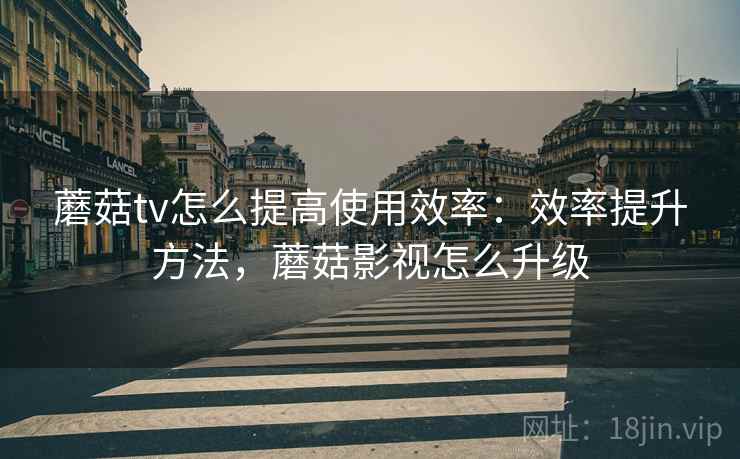 蘑菇tv怎么提高使用效率：效率提升方法，蘑菇影视怎么升级